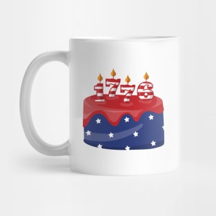 4th of July Happy Birthday America cake American Flag Gift Mug